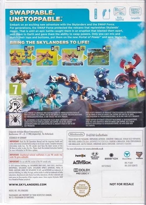 Skylanders Swap Force - Nordisk version - Nintendo Wii (B Grade) (Genbrug)